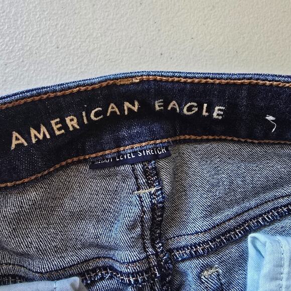 American Eagle Jegging Women's 4 Short Blue Dark Wash Next Level Stretch Hi-Rise - Picture 4 of 16